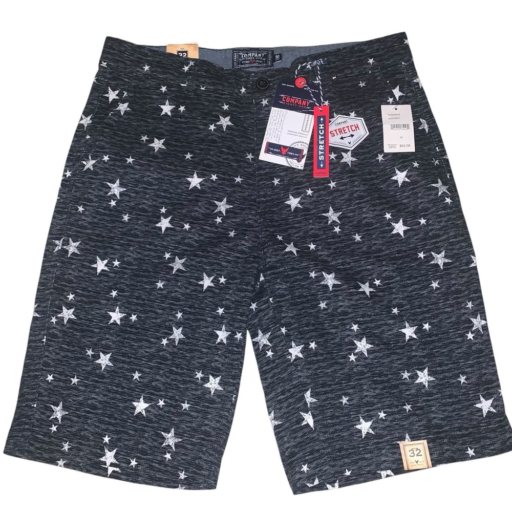 Company‎ 81 Eighty-One Mens Bermuda Shorts Stretch Blue White Stars Pockets 32